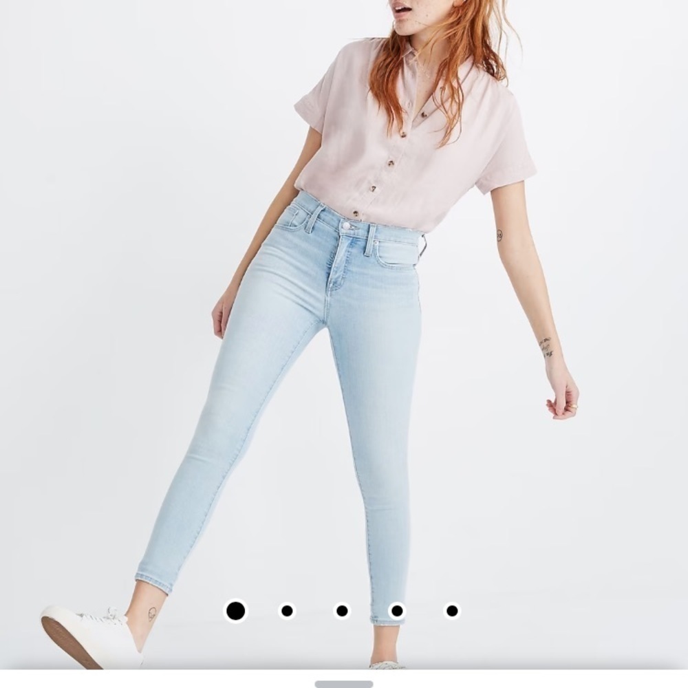 Madewell 9” Mid  Rise Skinny Ankle Jeans In Coolmax Edition Size 25
